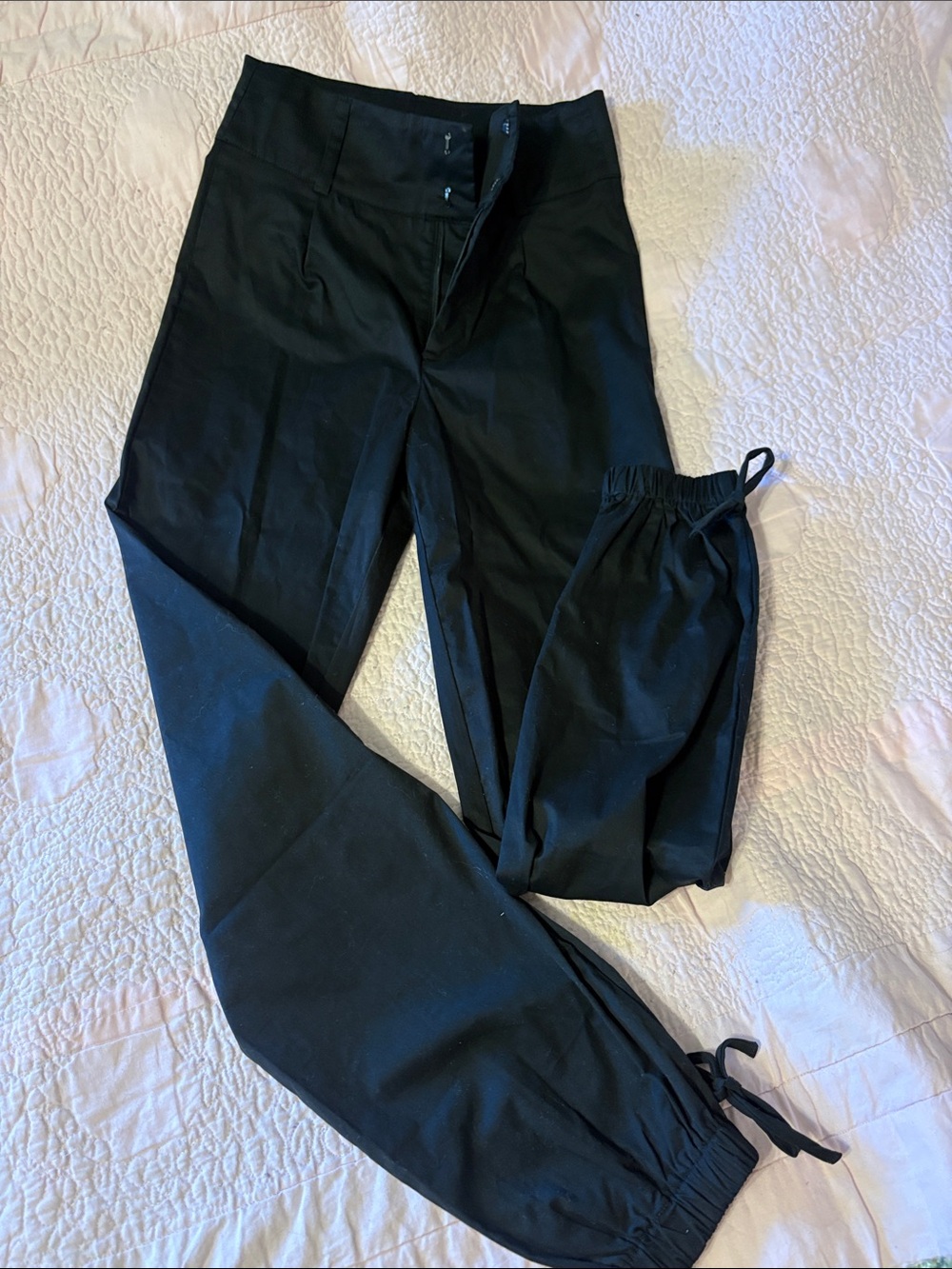 Black Woman’sDrawstring Pants - Classic Everyday Trousers